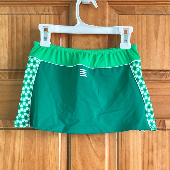 Girl’s size 10 Lands’ End green swim skirt with attached panties - Picture 3 of 4